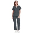 thumbnail image 3 of Garbnen Scrub Sets for Woman Stretch V-Neck Workwear Scrubs Women & Cargo Pants Nursing Uniform with Pockets, 3 of 6