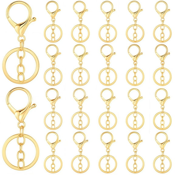 24pcs Alloy Keychain Clasps Golden 66mm