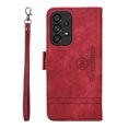 thumbnail image 3 of for Samsung Galaxy A53 5G Flip Case, Slide Card Pocket Premium PU Leather Folio Flip with Design Card Slots Wrist Strap Shockproof Kickstand Magnetic Protective Cover for Samsung A53 5G, Red, 3 of 15