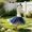Blue, variant on Orangide Goose Skirt Set 23 Inch Puffy Porch Goose Skirt Garden Decorative Cover for Outdoor Lawn Yard Statue Holiday Fall Decor
