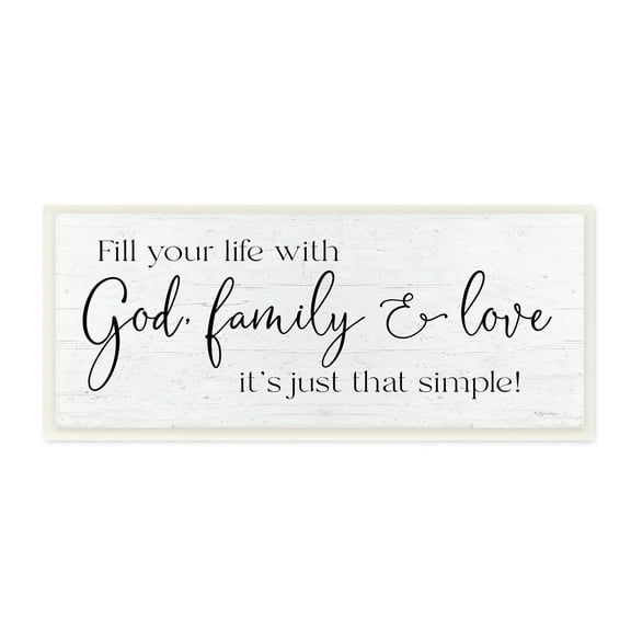 Stupell Industries Rustic Religious Family Quote Uplifting Calligraphy Phrase Graphic Art Unframed Art Print Wall Art, Design by Susie Boyer