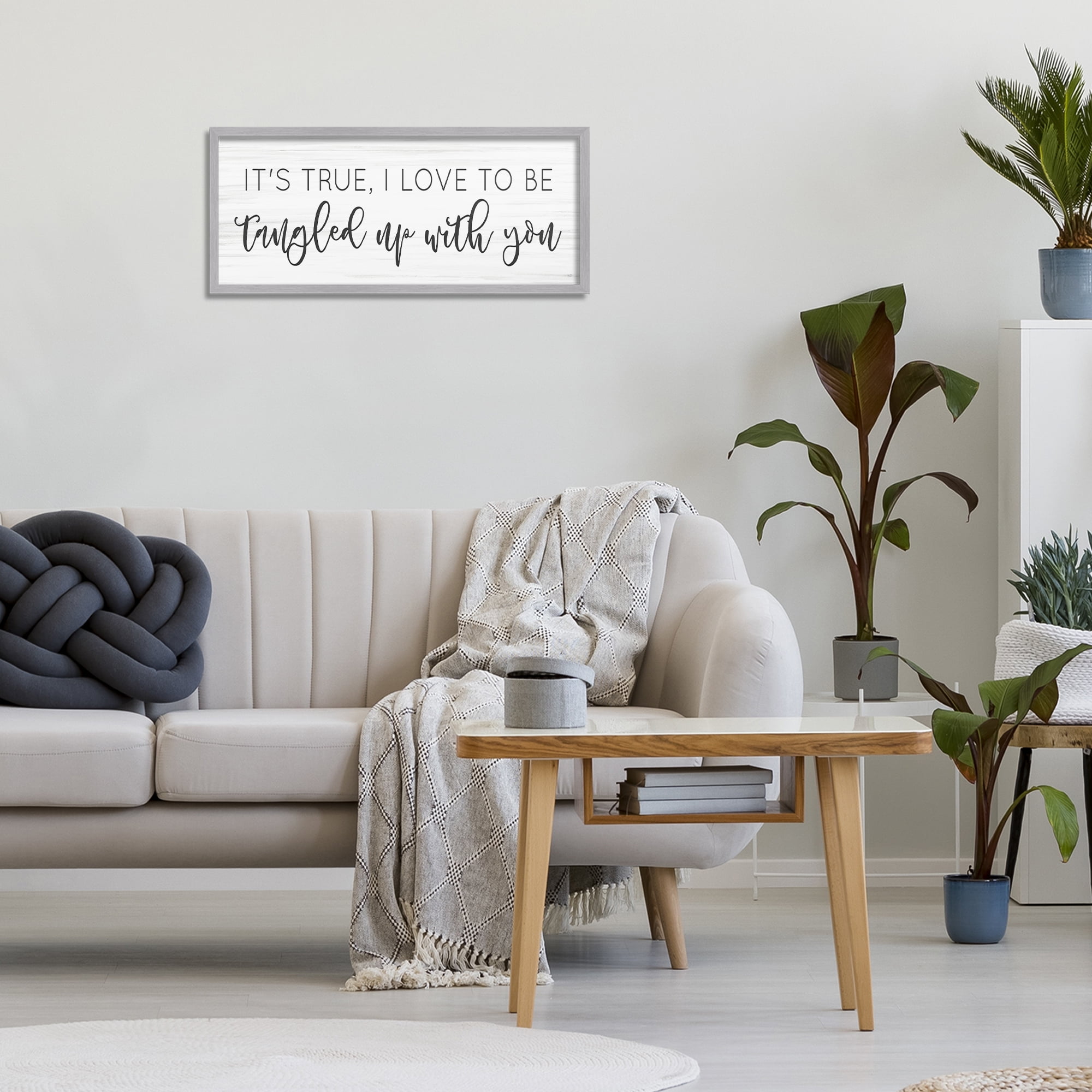 Stupell Industries Tangled Up With You Gray Framed Giclee Art, design by Lux + Me Designs