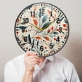 thumbnail image 6 of Yayeee Wall Clock Battery Operated 11.9" Silent Quartz Non-Ticking for Living Room Decor, Beige Whimsical Leaves, 6 of 8