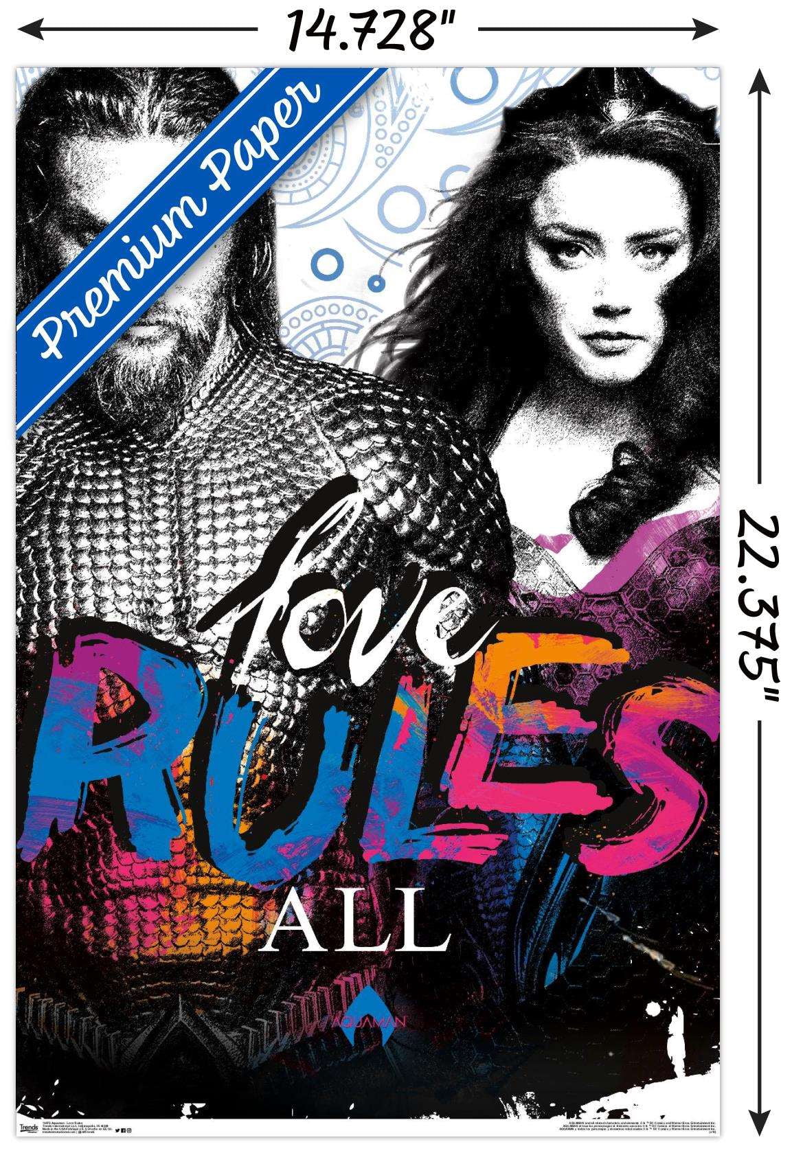 DC Comics Movie - Aquaman - Love Rules Wall Poster, 14.725" x 22.375"