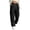 Black, variant on Womens Cargo Wide Leg Sweatpants Button Elastic Waist Drawstring Workout Pants White S