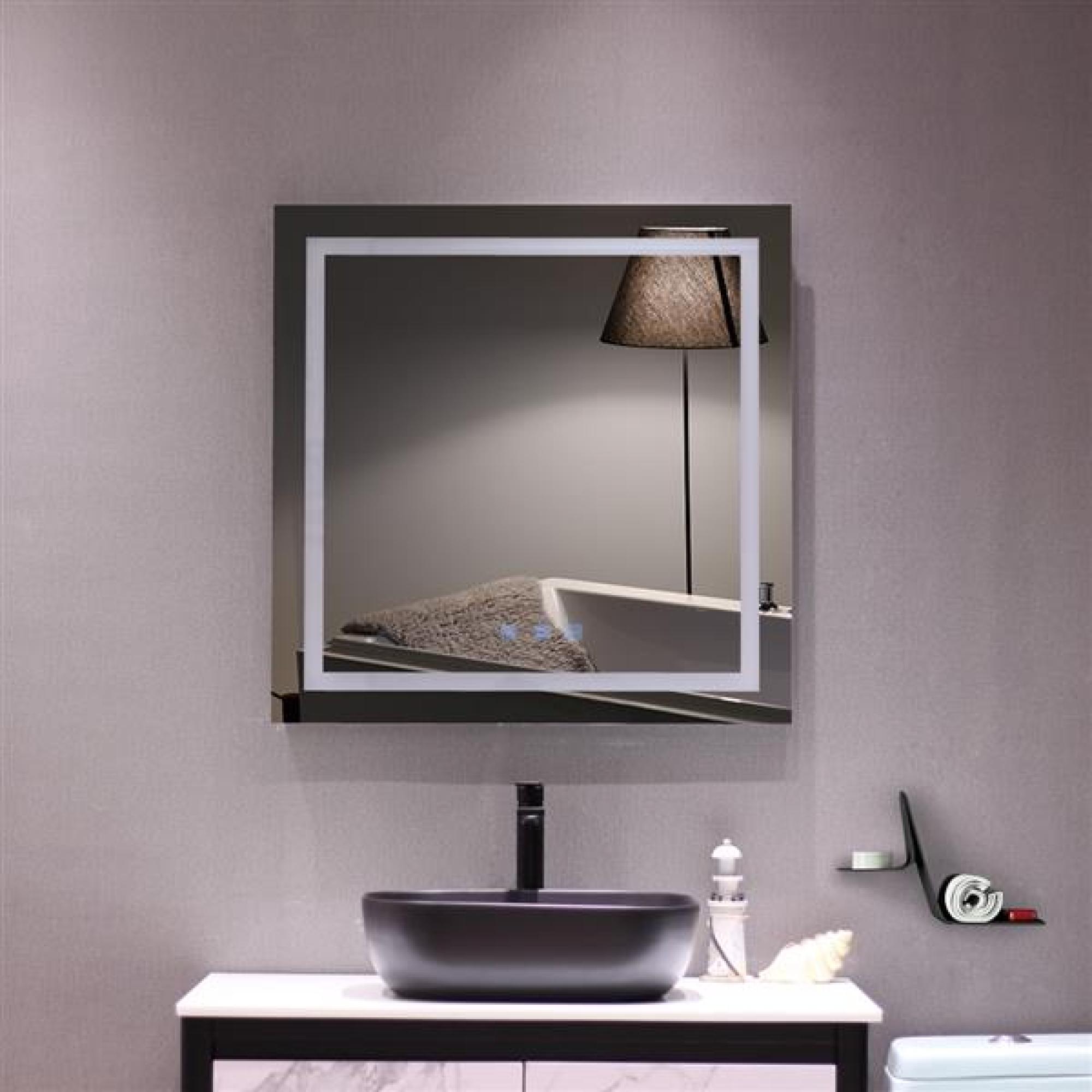 32x32" Dimmable LED Backlit Mirror Bathroom Vanity Mirror AntiFog