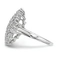 thumbnail image 3 of White Sterling Silver Ring Band Fashion Open Back Cubic Zirconia CZ Square Clear, 3 of 4