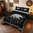 thumbnail image 2 of Manfei Jungle Bear Queen Comforter Set, Retro US Flag Comforter Sets Queen, Black Grey, Black Reversible 3-Piece, 1 Comforter and 2 Pillowcases, 2 of 6