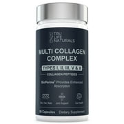 Multi Collagen Complex 5 Types (Types I, II, III, V & X) | Collagen Peptides for Enhanced Absorption | Supports Skin, Hair, Nails & Joints | Marine & Bovine Collagen (90 Capsules)