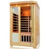 ALEKO Infrared 2 Prs Canadian Hemlock Wood Indoor Sauna 8 Carbon Fiber Heaters