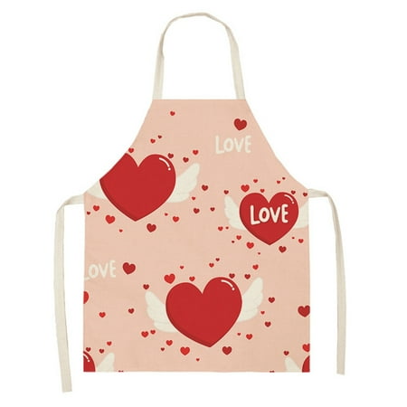 

1pc Parent adult the Family Kitchen Valentine s Day Print Linen Family Aprons