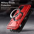 thumbnail image 2 of Magnetic for iPhone 11 Case with Stand, Compatible with Mag-Safe Charging, Shockproof Protective Cover Rugged Phone Case, Built-in Rotatable Ring Holder Kickstand for iPhone 11, Red, 2 of 6