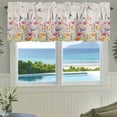 thumbnail image 3 of Watercolor Flowers Farmhouse Short Window Curtain Valances, Country Colorful Floral Bird Butterfly Rod Pocket Kitchen Valances for Living Room Bedroom Bathroom Cafe 42" x 12", 3 of 8