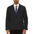 thumbnail image 1 of Chaquetas de traje INSPIRE CHIC para hombres, blazers deportivos de color sólido, de un solo botón, talla L, negro, 1 of 5