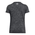 thumbnail image 3 of Camiseta Under Armour Tech Twist con cuello en V para mujer, color blanco y negro, 3 of 3