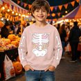 thumbnail image 2 of SJLDQY Boys' Halloween Sweatshirts Long Sleeve Crew Neck Sweatshirt Hallowmas Skeleton Graphic Casual Pullover Tops for Boys, 2 of 4