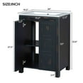 thumbnail image 2 of KYLE & KAY 24" Bathroom Vanity with Ceramic Sink，Bathroom Vanity Cabinet with Soft Close,Bathroom Sink Combo with Thickened Wood, Adjustable Shelves, Black, 2 of 8