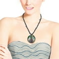 thumbnail image 5 of Spirit of the Ocean Abalone Shell Medallion Beaded Rope Statement Necklace, 5 of 5