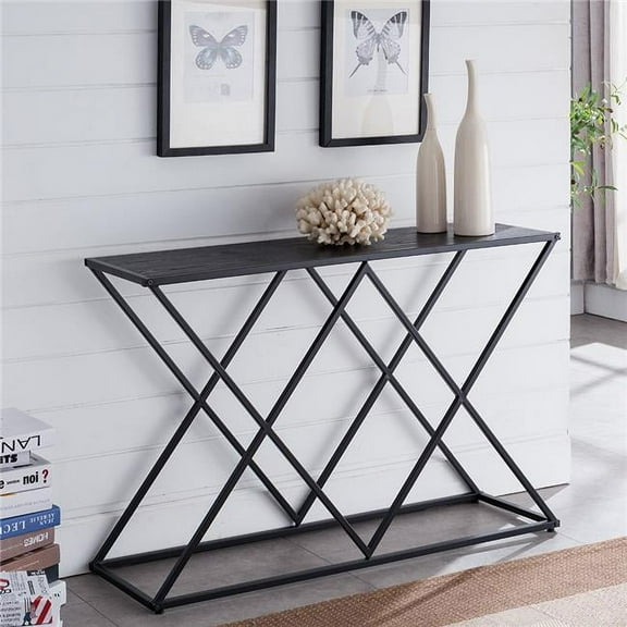 Tristate Apartment Furnishres C1409 Gianni Console Display Table - Black & Grey, 30 x 44 x 14 in.