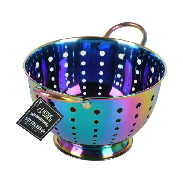 Thyme & Table 5 Quart Colander Stainless Steel Kitchen Strainer