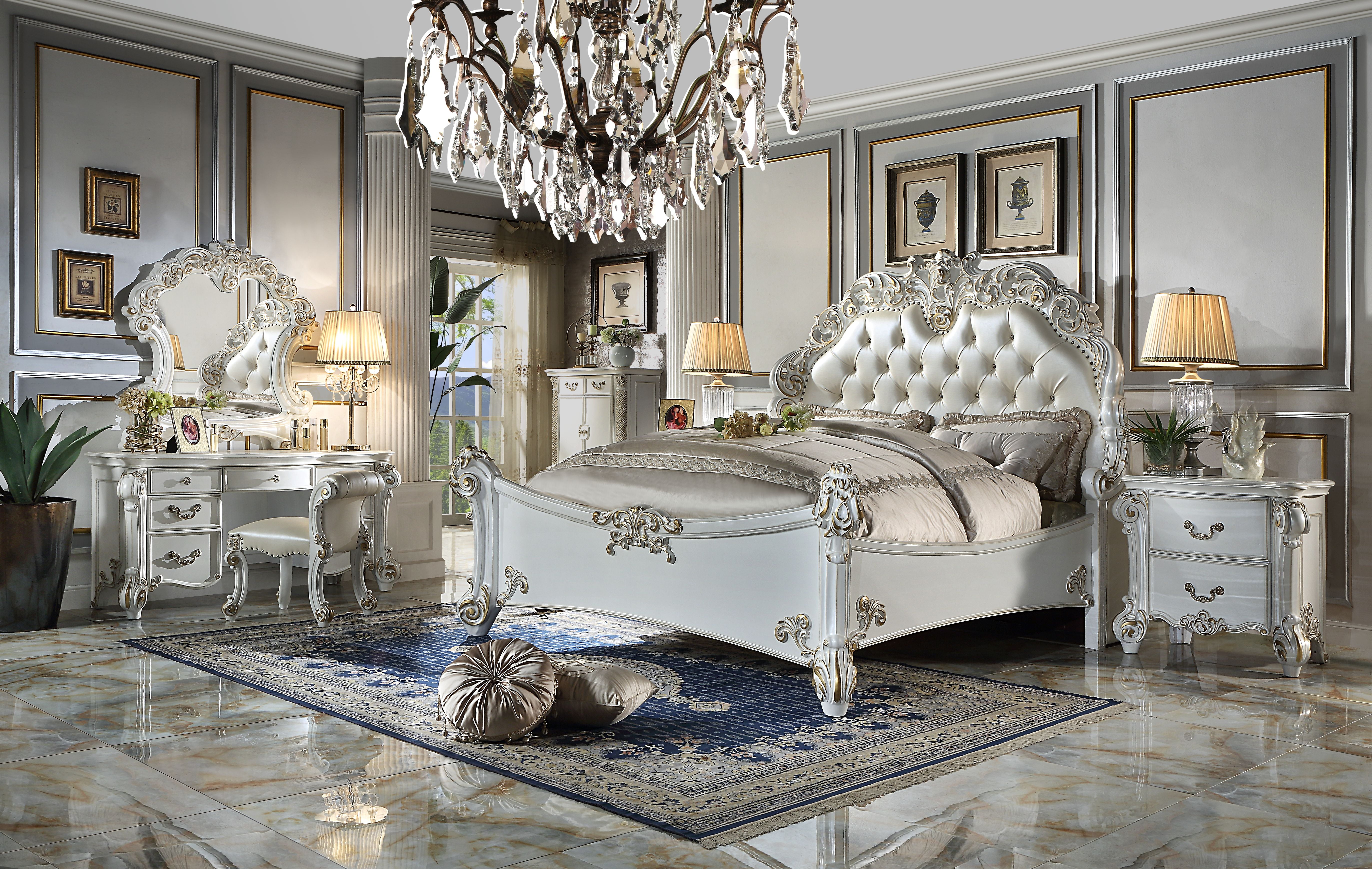 Acme Furniture Vendome Eastern King Size Synthetic Leather