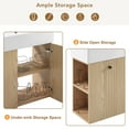 thumbnail image 5 of MODERNLUXE 21.6" Floating Bathroom Vanity with Ceramic Sink,Modern Wall-Mount Bathroom Vanity Cabinet with 1 Door,Open Shelf & Left Side Storage for Small Space,Wood, 5 of 11