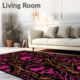 thumbnail image 2 of ODIKA 4'x6' Machine Washable Non-Slip Area Rug, Whimsical Skull Featuring Spooky Festive Motifs High Traffic Rug, Black, 729923, 2 of 7