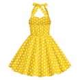 thumbnail image 5 of Kogui Dress Teen Girls Girls Dress Summer Ruffle Sleeve Mesh A Line Casual Party Dresses with Pockets Size 9-10 (Yellow,9-10 Years), 5 of 9