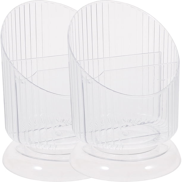 2 soportes transparentes para brochas de maquillaje, organizador de brochas de maquillaje, soporte de escritorio para bolígrafos, soporte para herramientas de decoración de uñas.