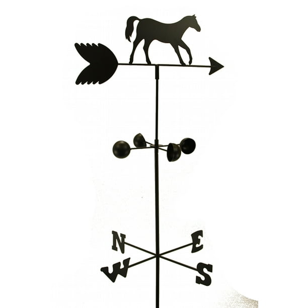 WEATHER VANE Horse Pony 6 Feet Tall Black Garden Mount Yard Decor