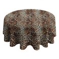 thumbnail image 4 of Brown and Black Leopard Print Round Tablecloth 60"x60",Wrinkle Wipeable Table Cloth for Kitchen Dining Room Picnic Patio Party, 4 of 6
