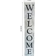 thumbnail image 2 of Rockin' Wood Indoor Outdoor Welcome Sign 5 Foot Vertical Rustic Reclaimed Wood Farm House Style for Front Door or Porch, White with Black Lettering, 2 of 5