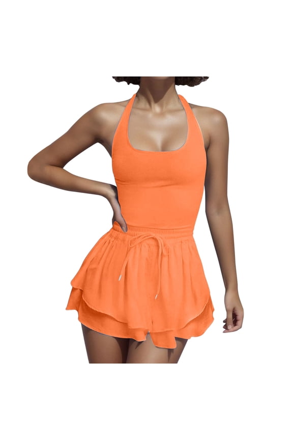 Summer Rompers for Women 2024 Tennis Skirt Dress Athletic Skort Romper Dress with Shorts Underneath Trendy Romper with Sleeves for Women Overall Woman