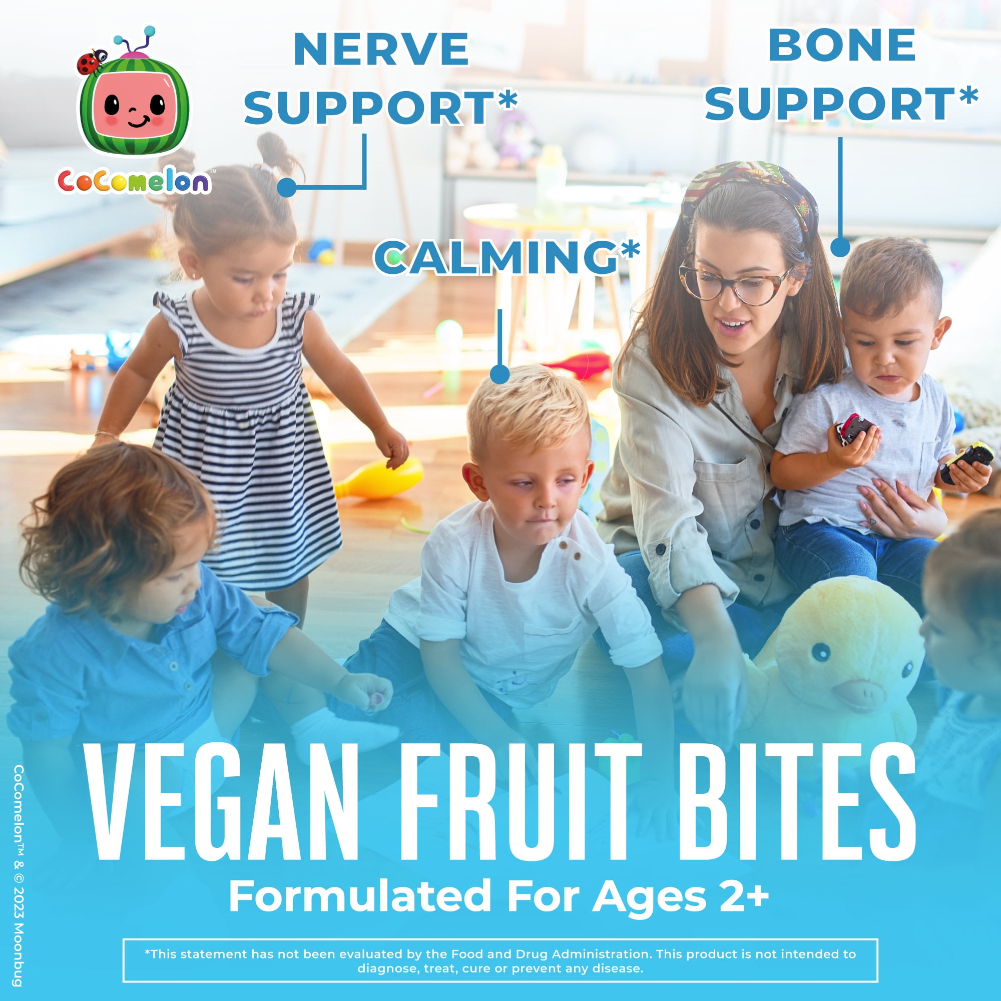MaryRuth Organics Cocomelon Toddler Magnesium Fruit Bites, Calcium Absorption and Gut Health for Children's Health, 30 Count