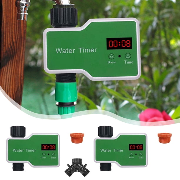 Temporizador digital de agua - Temporizador de manguera programable para sistema de aspersores de jardín, controlador automático de riego con pantalla LCD, 1PC Green