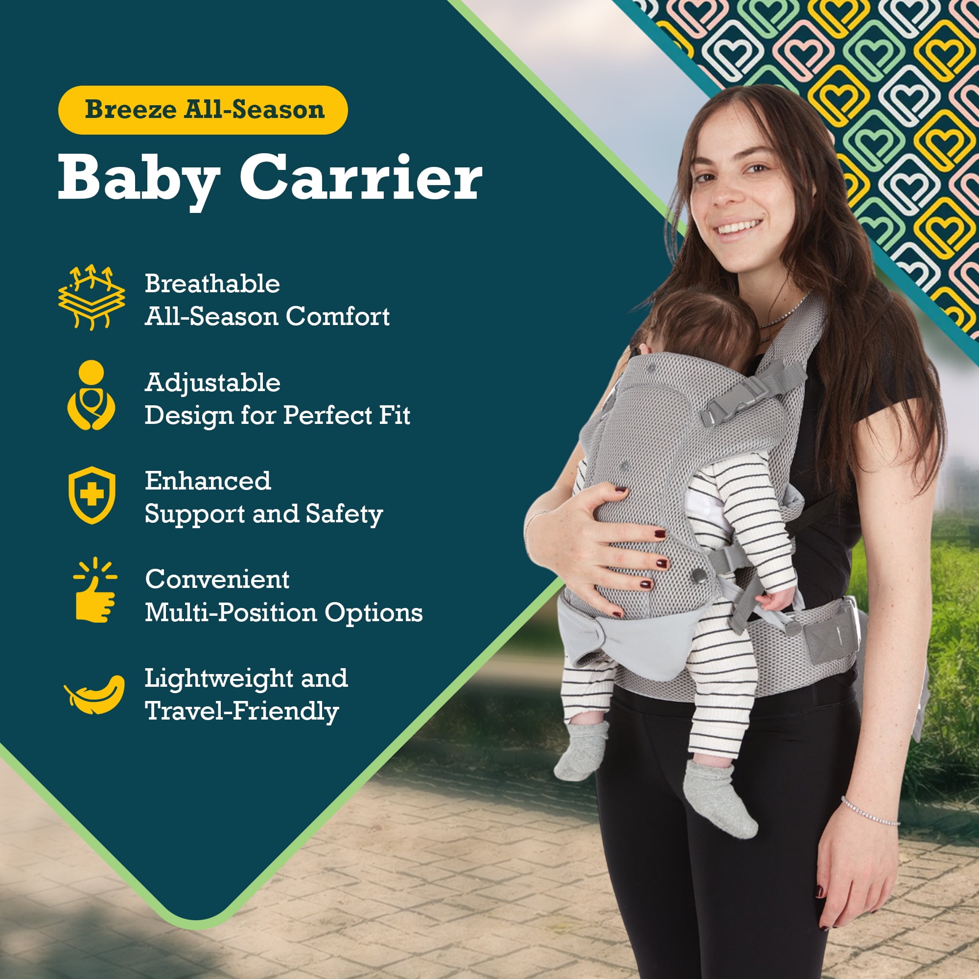 Safety 1st Cool Breeze All-Season Baby Carrier Breathable and Adjustable Toddler & Newborn Carrier