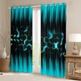thumbnail image 2 of Erosebridal Honeycomb Curtains Blackout Neon Teal Black Geometric Curtains & Drapes Bedroom,Geometry Beehive Window Curtains,Gradient Stripes Window Treatments, 2 of 6