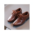 thumbnail image 5 of Gomelly Boys Dress Shoes Kids Pointed Toe Lace-Up School Uniform Formal Shoes Brown 5C, 5 of 6