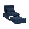 thumbnail image 6 of JERFIT Modern Velvet Storage Bench with Pull-Out Bed, Dark Blue Convertible Sofa for Small Space, Tufted Upholstered Bench Seat with Hidden Storage, 6 of 9