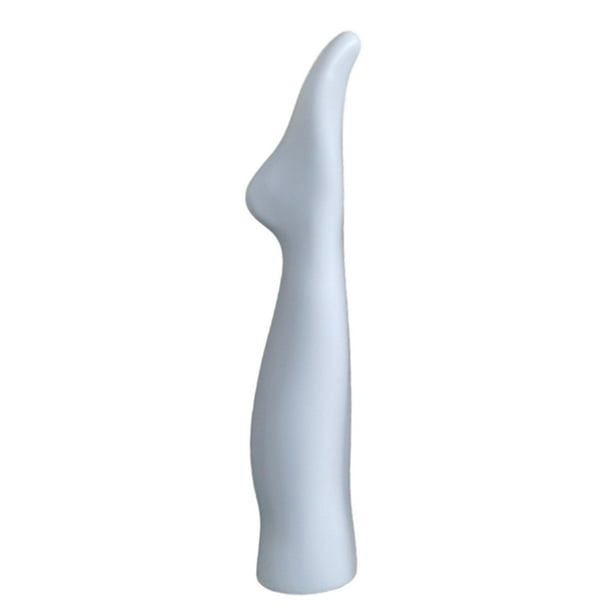 Maniquí femenino con medias y piernas para exhibición en tiendas minoristas. Blanco invertido