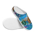 thumbnail image 3 of Daiia Little Sea Turtles Print Women’s Fuzzy Slippers Memory Foam Lightweight House Shoes Cozy Loafer Flannel House Shoes-40/41, 3 of 7