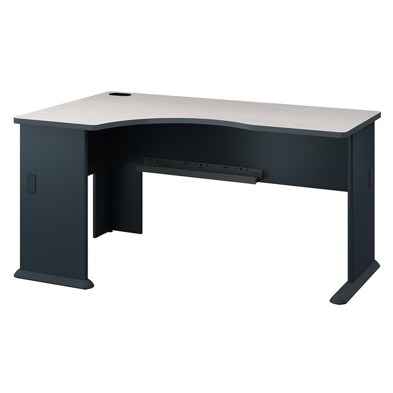 Bush Business Furniture Series A Left Corner Desk in Slate and White Spectrum