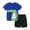 Blue, variant on Teen Boy Clothes Toddler Kids Baby Boys Outfits Sets Summer Cotton Elastic Prints Short Sleeved Casual 6M 12M 18M 24M 3T 4T Shirt and Jogger Shorts Tops Shorts 2PCS Set