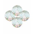 thumbnail image 7 of 13 Inch Round Placemats Set of 4, Cute Easter Bunny Non Slip Heat Insulation PP Table Mats, Eucalyptus Leaves Colorful Eggs Teal Washable Place Mats for Kitchen Dining Party Table Decor, 7 of 7