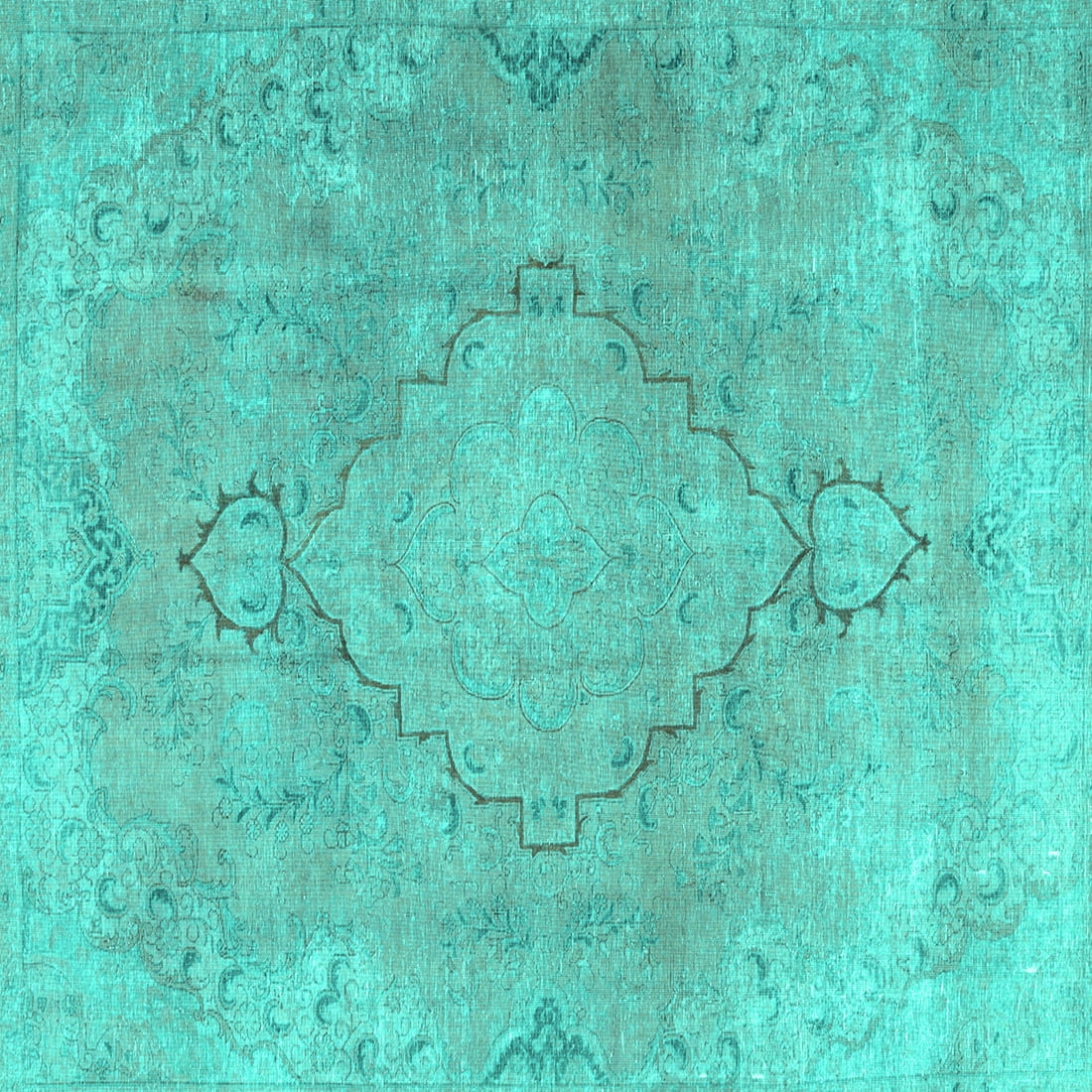 Ahgly Company Indoor Square Persian Turquoise Blue Traditional Area ...