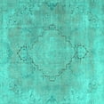 thumbnail image 1 of Ahgly Company Machine Washable Indoor Square Persian Turquoise Blue Traditional Area Rugs, 5' Square, 1 of 4