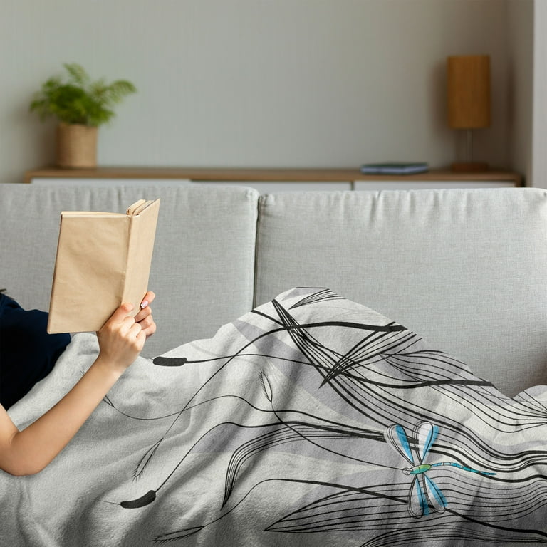 Dragonfly fleece blanket sale