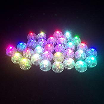String And Balloon Lanterns (100 Pcs Multicolor Round Led Flash Ball Lamp for Paper Lantern Balloon Party Wedding ,Party Birthday and Festival Decorative Lights ()