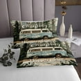 thumbnail image 3 of Kids Camping Coverlet Set King, Rv Camper Decor Bedspread Set for Camping Lovers Travel Trailers Happy Camping Quilt Set,Rustic Vintage Camping Theme Bed Set with 2 Pillow Cases, 3 of 3