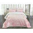 thumbnail image 3 of Ambesonne Pink Quilted Bedspread Set 3 Pcs, Cherry Blossom Floral Art, Queen Size, Pink, 3 of 5